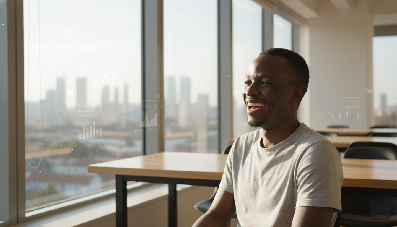 Founder smiling