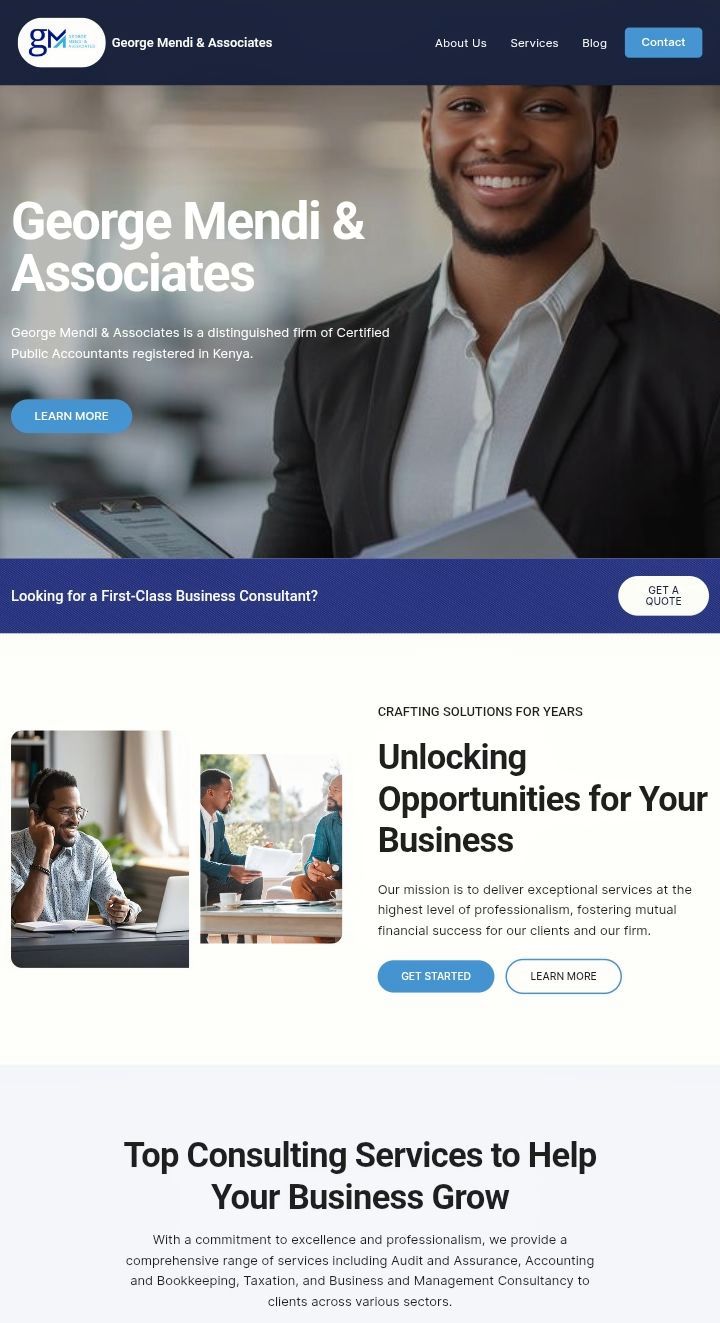 Website Design & Development in Kenya George Mendi & Associates