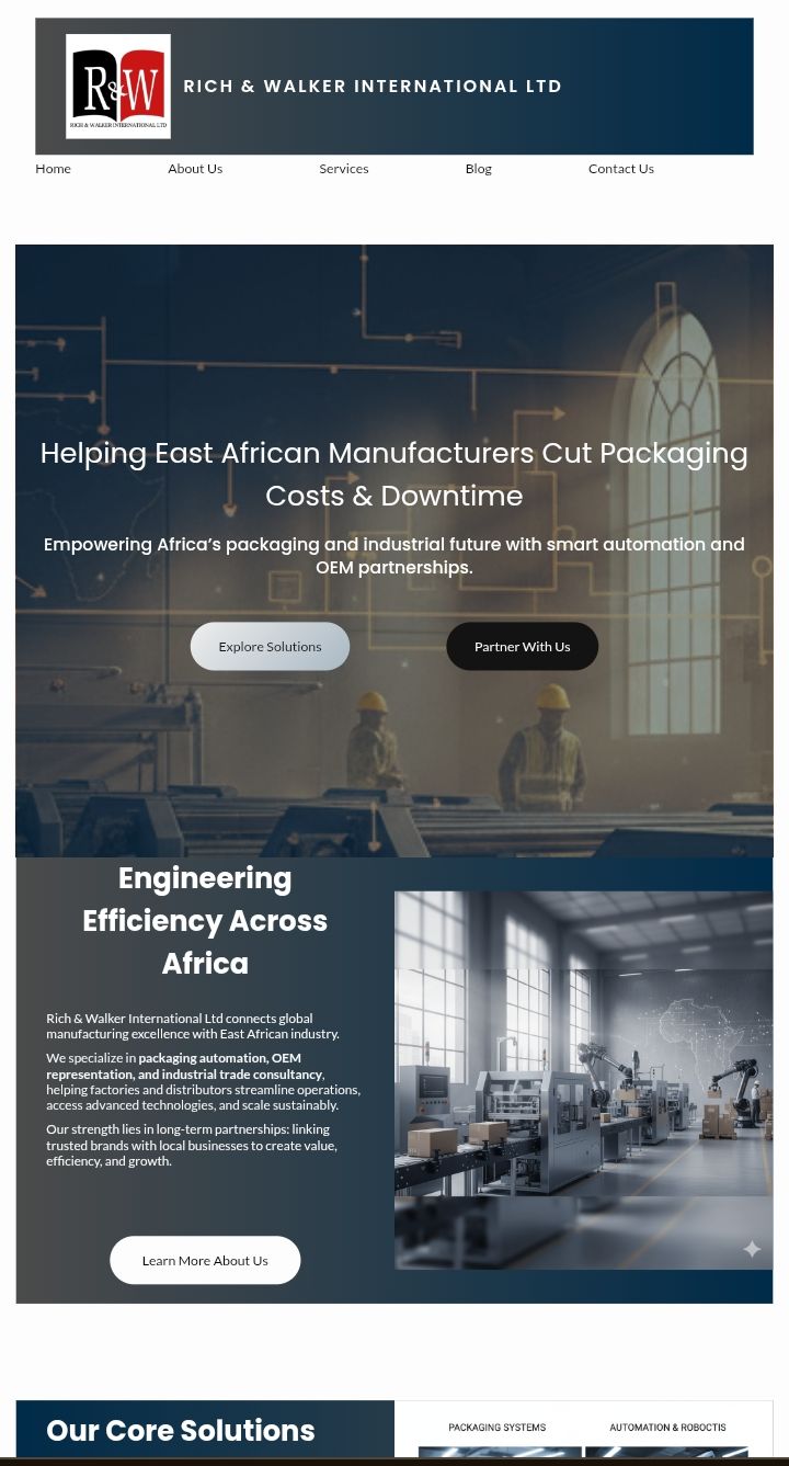 Website Design & Development in Kenya Rich & Walker International Ltd